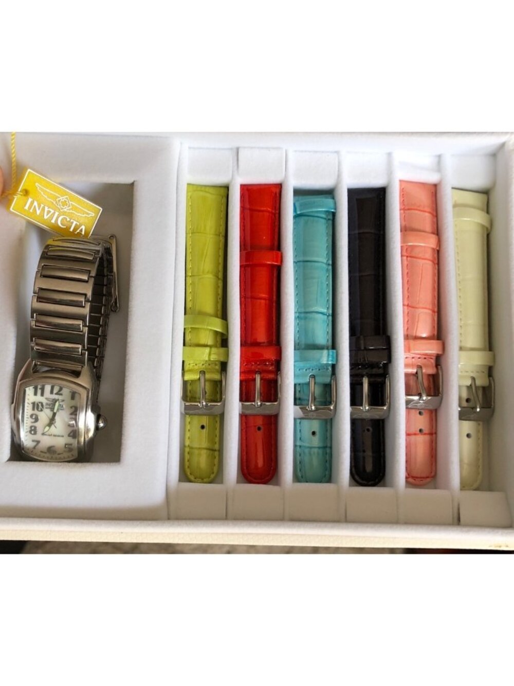 Invicta Watch Lupah Mother of Pearl 6 Interchangeable Leather Bands UNTESTED